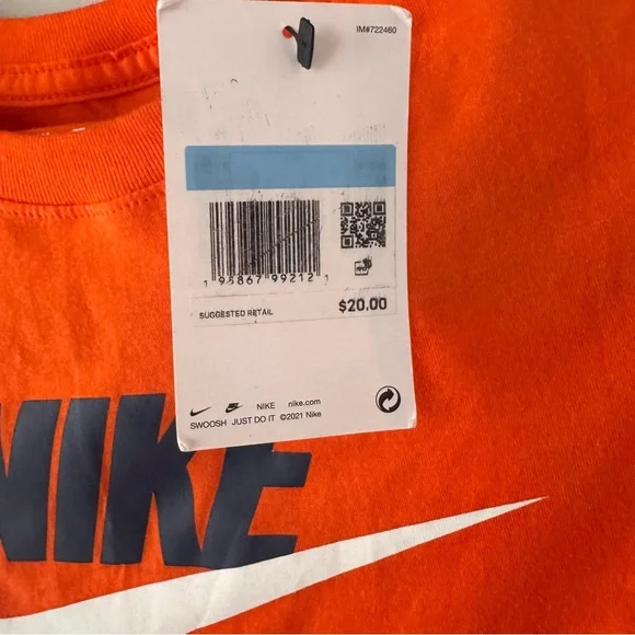 NWT, Boys Nike Orange T-Shirt - Picture 2 of 4